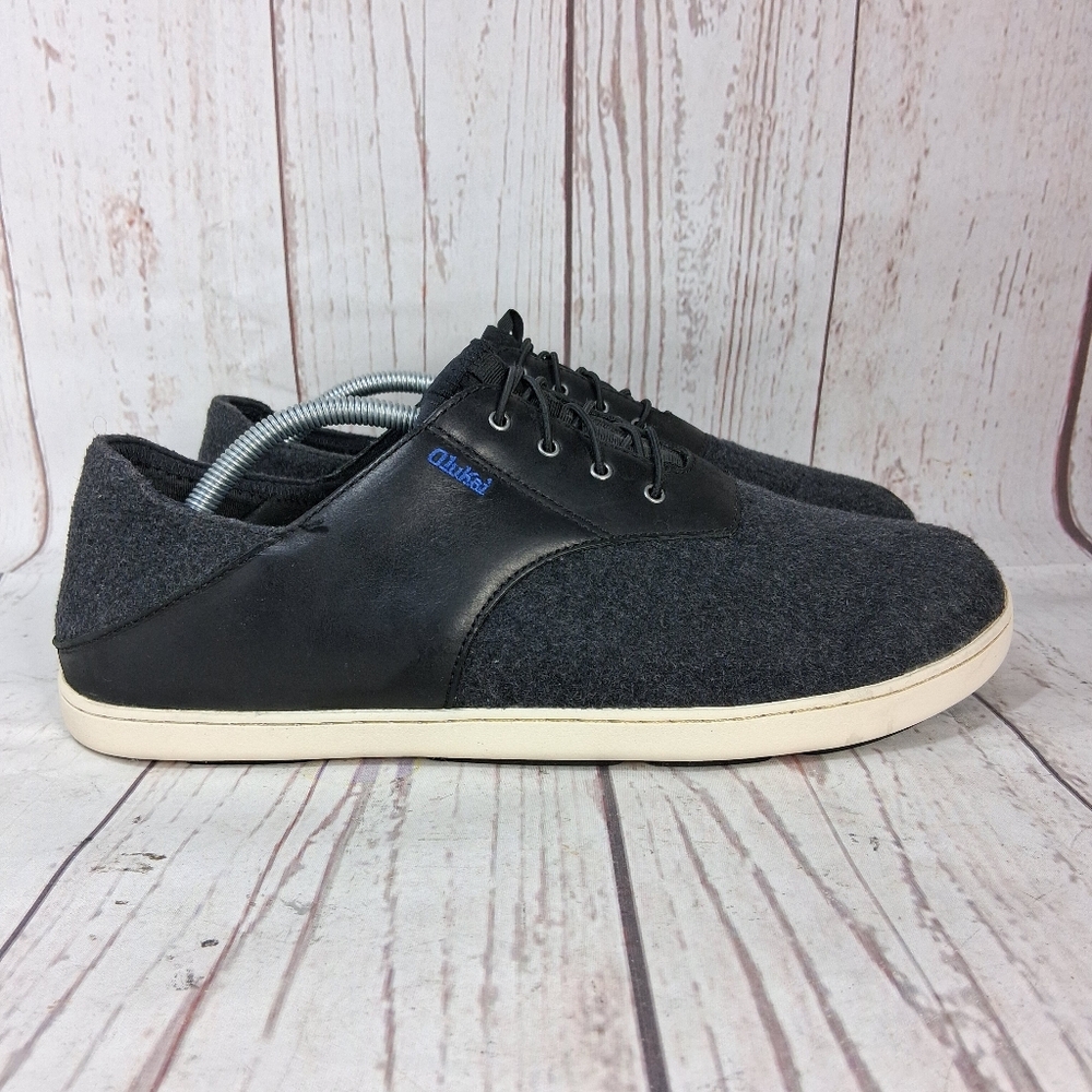OluKai Nohea Moku Men's Black and Gray Sneakers Size 11